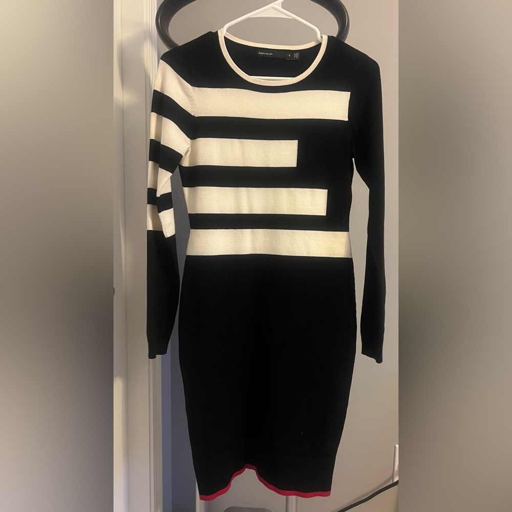 Karen Millen Black and Cream Dress